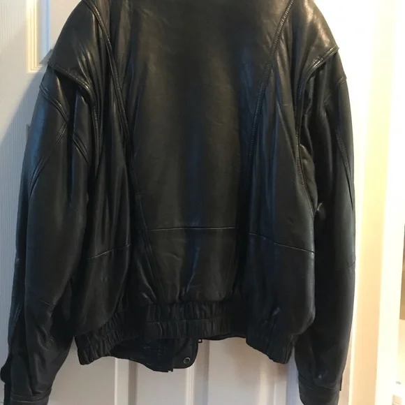 Mens Marc by Andrew Marc leather bomber jacket - Picture 2 of 4